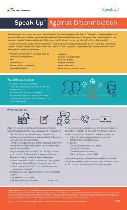Image of Speak Up Against Discrimination infographic.