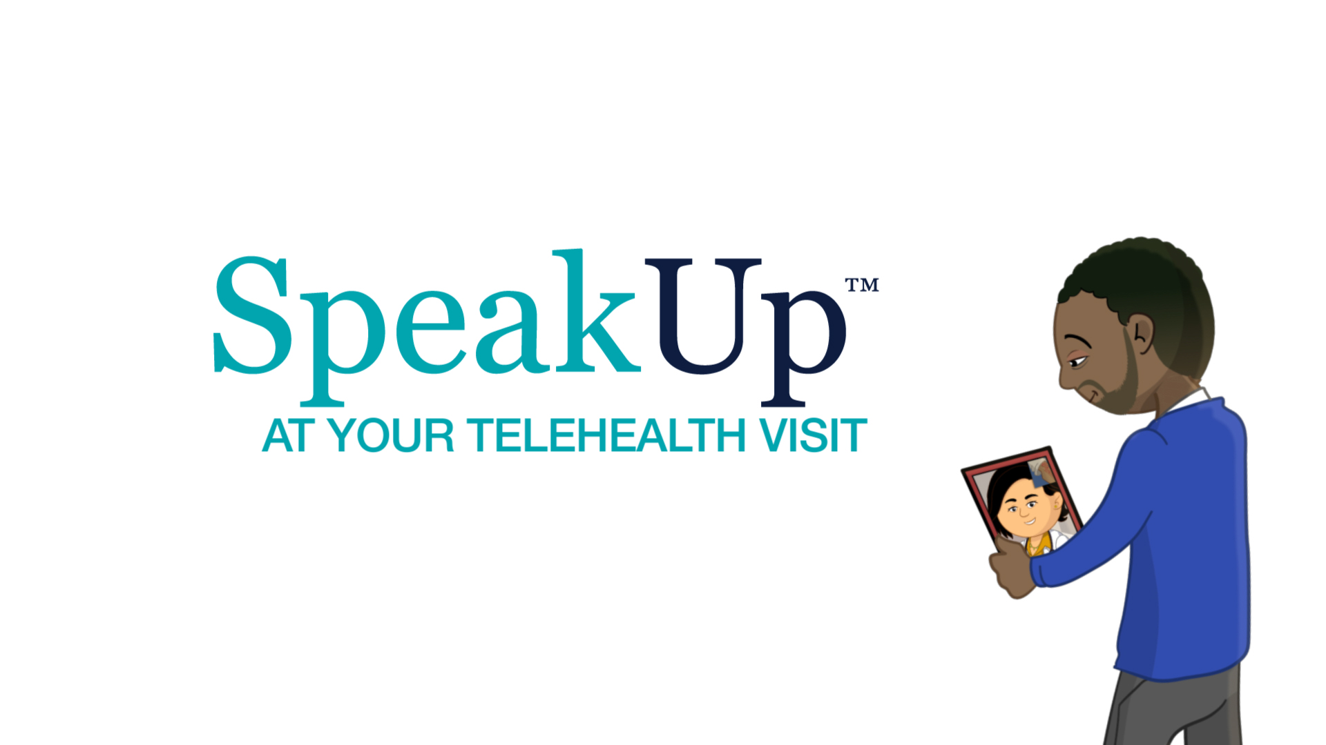 Pictured is a logo for the Speak Up At Your Telehealth Visit patient safety campaign from The Joint Commission.