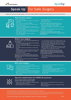 Speak Up For Safe Surgery infographic