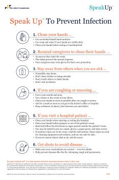 Speak Up To Prevent Infection infographic