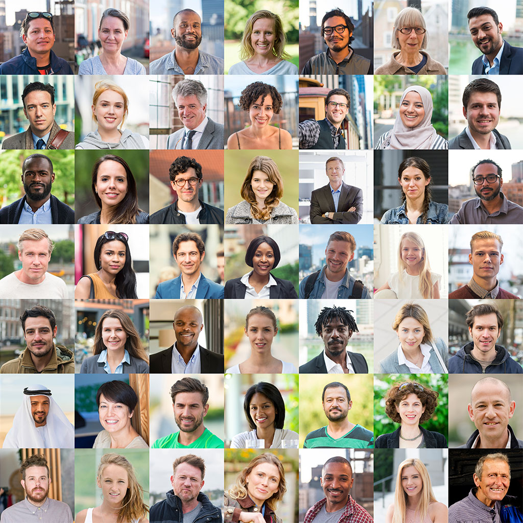 A collage of individuals from a variety of cultures and backgrounds