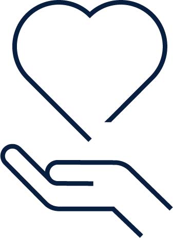 an animated hand and heart icon