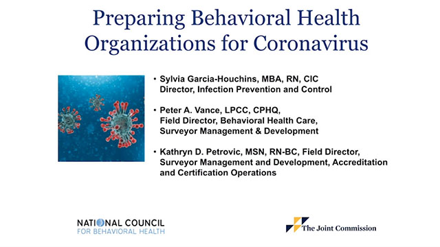 Preparing Behavioral Health Organizations for Coronavirus Webinar